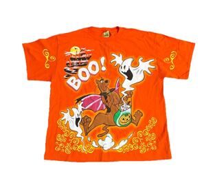 Scooby-Doo Vintage AOP Halloween T-Shirt Size XL, 2000 Ghosts Cartoon Network